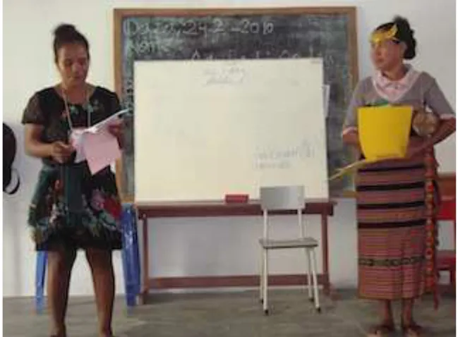 Figura 1: apresentação dos professores sobre cultura timorense. Fonte: Márcia V. Cavalcante 