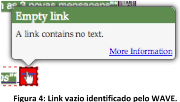 Figura 4: Link vazio identificado pelo WAVE. 