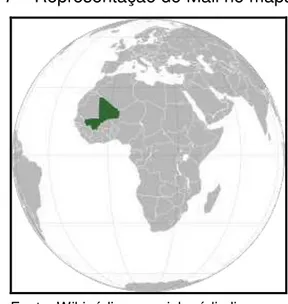 Figura 7  ‒  Representação do Mali no mapa-múndi 