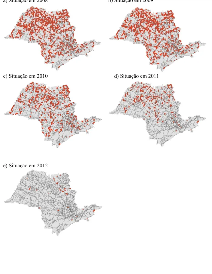 Figura 2 - Evoluçao das condições das rodovias vicinais em  relação a sua situação inicial e data de termino do contrato de obras