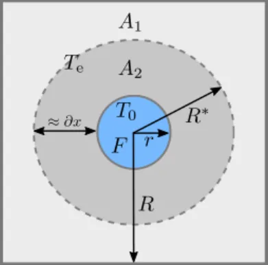 Figure 3. Schematic representation of a preferential flow path with radius r and surface F inside a 1 m 2 snowpack (i.e