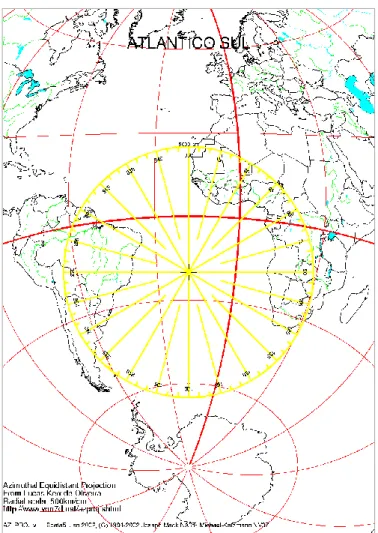 Figura 2.1 – Projeção do Espaço Geopolítico do Atlântico Sul 