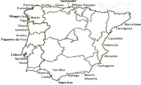 Figure 1 –Iberian seaports Location 