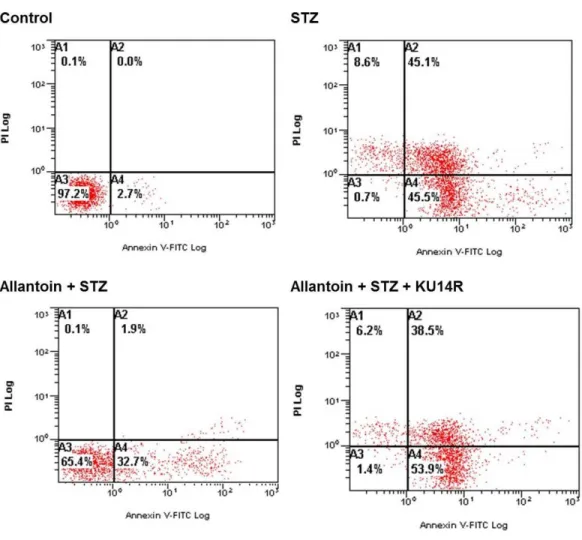 Figure 4 Flow cytometry of apoptotic cells. Samples were incubated with FITC-labeled Annexin-V and propidium iodide