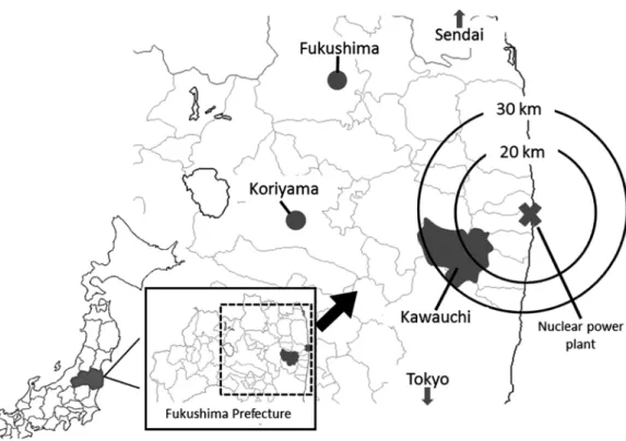 Figure 1 Map. Location of Kawauchi village in Fukushima Prefecture.