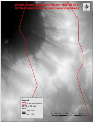Figure 5. Derived aspect layer from SRTM