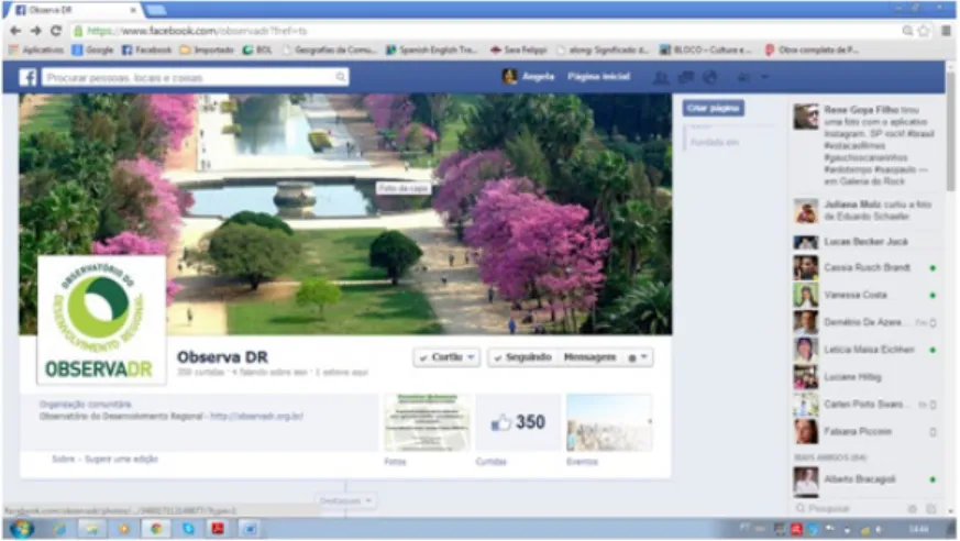 Figura 2: Fan page OBSERVA-DR no Facebook.