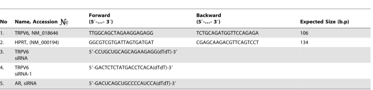 Table 1. Primers and siRNA.