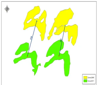 Figure 10: Rate of migration of the dune