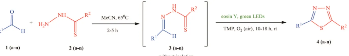Table 3 . Eosin Y catalysed synthesis of 1,3,4-thiadizole