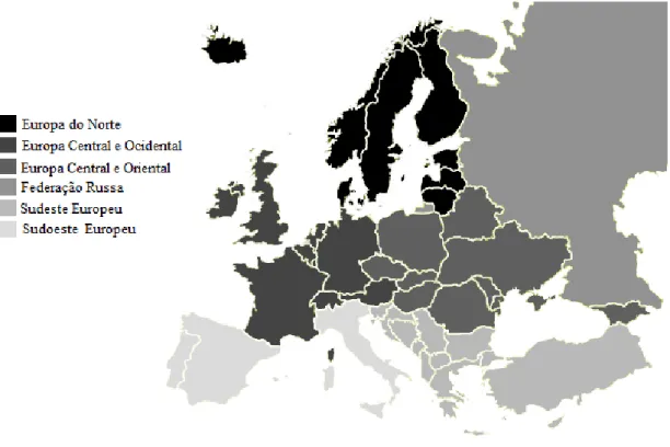Figura 2.4: Grupos de países pertencentes à MCPFE 