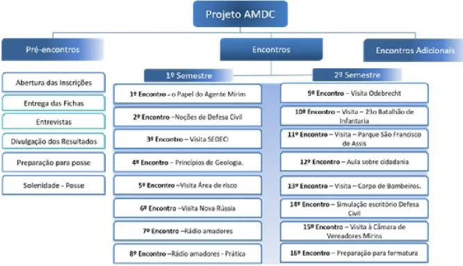 Figura 2 - Fluxograma das intervenções realizadas em 2016 no projeto AMDC