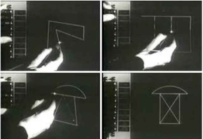 Figure 1: Ivan Sutherland demonstrating Sketchpad (Llach,  2015a). 