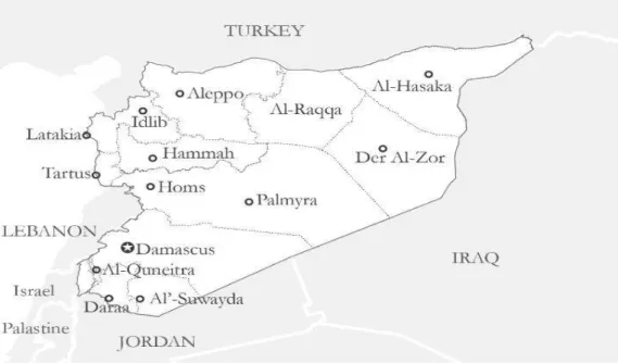 Figure 3:Syria and its surroundings (author work).