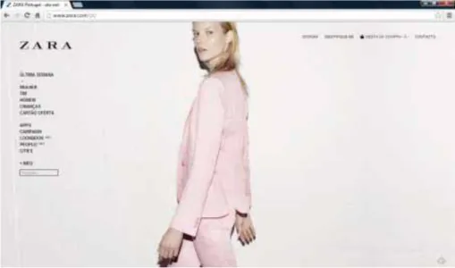 Fig. 07: Imagem do site da Marca  ZARA. Fonte:  www.zara.com. 