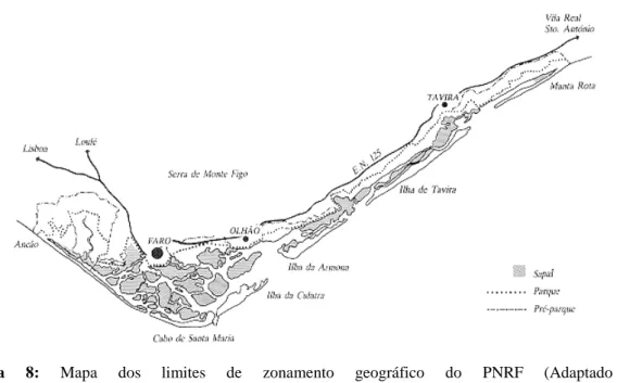 Figura  8:  Mapa dos limites de zonamento geográfico do PNRF (Adaptado de  
