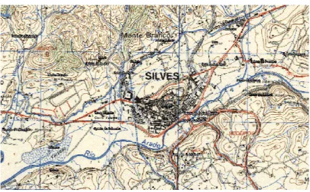 Fig. 3.2 . Excerto de carta militar da região urbana de Silves, sem escala. http://sig.cm-silves.pt
