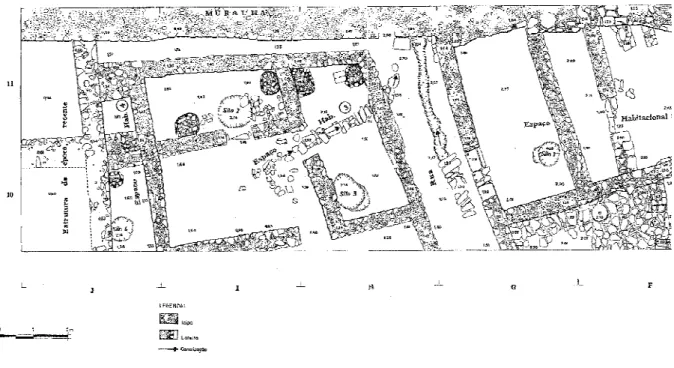 Fig. 3. 8 Excerto da planta do Castelo de Salir. Helena Catarino 1997/1998 (Ob. Cit.)