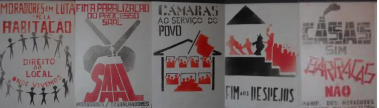 Fig. 9- Exemplo de alguns dos cartazes distribuídos pelos manifestantes. Fonte: Exposição da Trienal  de Arquitetura 2010, Lisboa.