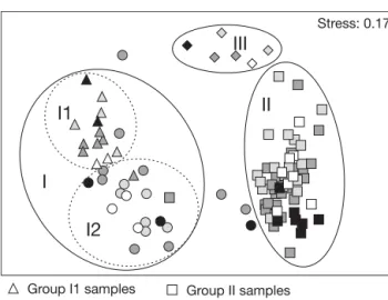 Fig. 3. MDS ordination plot of the macrobenthic communities.