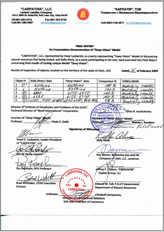 Figure 11. “Final report” on the results of the testing.