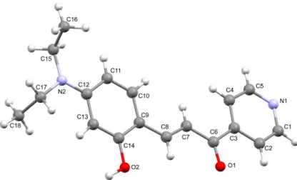 Figure  1.  Mercury  drawing  of  the  molecular  structure  of  compound  1.  Selected  bond  lengths  (Å): 
