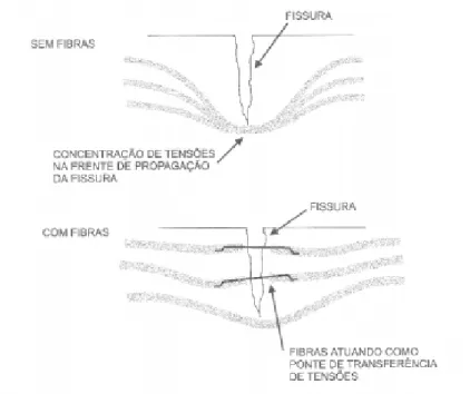 Figura 2.7 - Mecanismo de controlo de fissuração e  transferência de tensões (Nunes, 2001) 