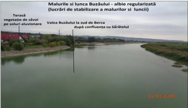Figure 4.  Works to stabilize the banks and floodplain Buzau (photo: Constantin Moraru, 2015) 