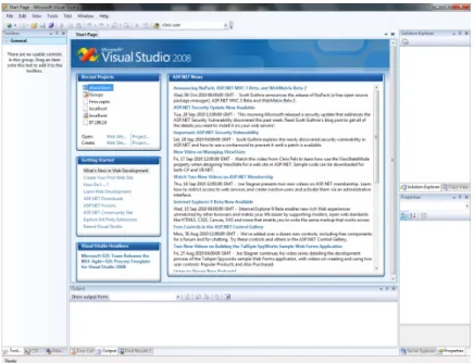 Figure 3.1: Microsoft Visual Studio 2008 start page.
