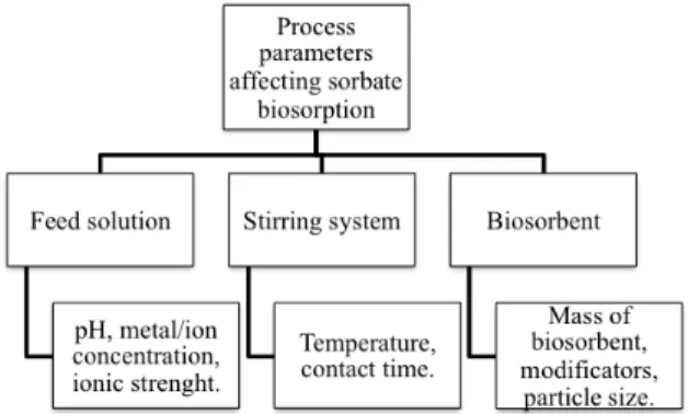 Figure 11.  Parameters to assess for experimenting with sorbate uptake by biomass 