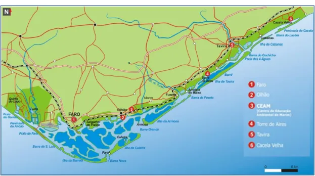 Figure 3.2 - Geographic limits of Ria Formosa Natural Park  