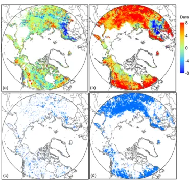 Figure 10. The correlation coefficient between number of melt days and the duration of winter period from PMW during 1988–2013.