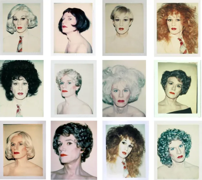 Fig. 19. Andy Warhol, fotografado por Christopher Makos (Polaroids), 1981