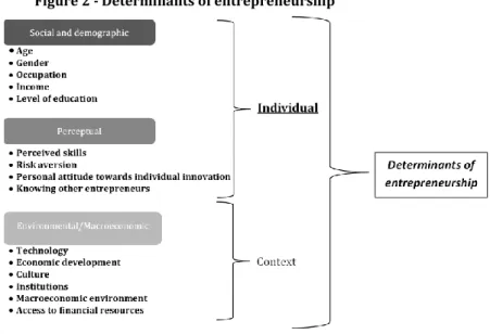 Figure 2 - Determinants of entrepreneurship  