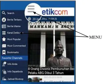 Figure 4 Menu in Mobile News  