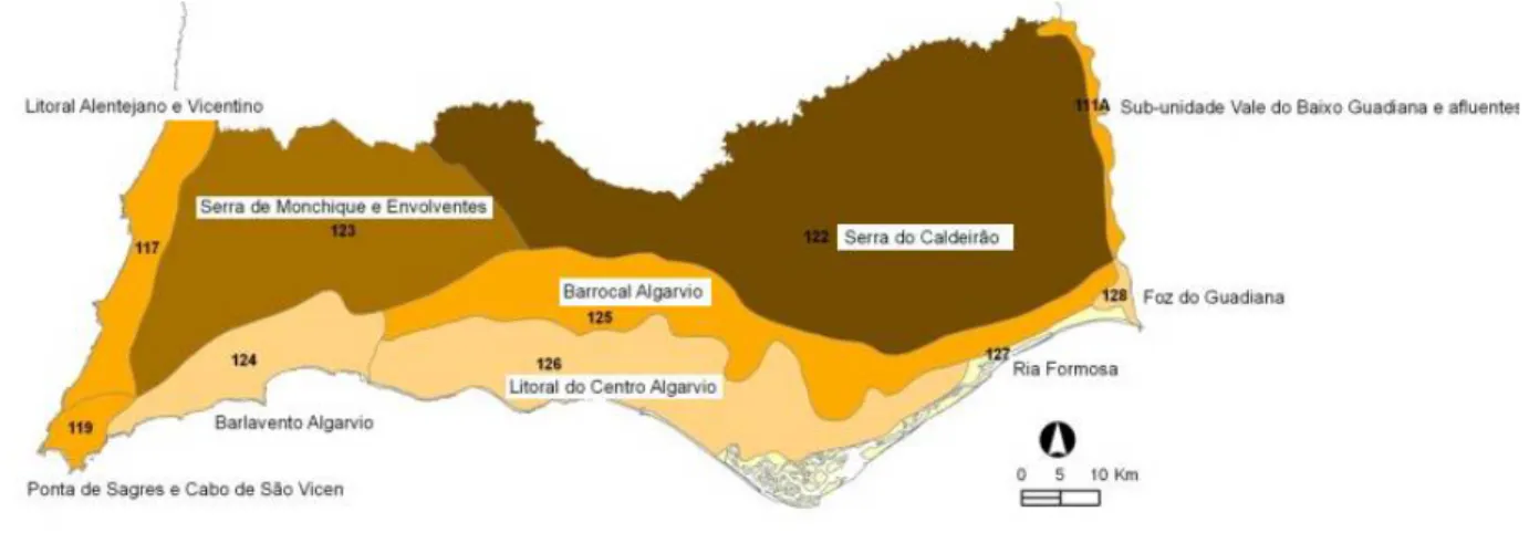 Fig. 2. Landscape units of the Algarve [23]. 