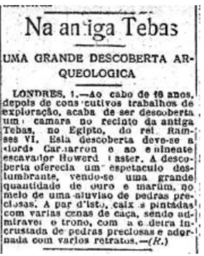 Fig. 5: Notícia publicada em O Século (03/12/1922, p. 3). 