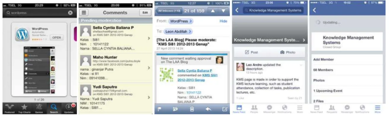 Figure 1 iOS App for Wordpress and Facebook
