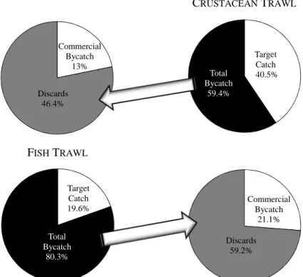 Figure 2.2 - Overall catch composition of the crustacean trawl and fish trawl. 