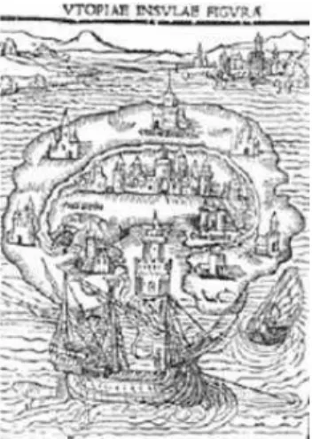 Figura 1 – Ilustração da 1.ª ed. de Utopia (Lovaina, 1516).