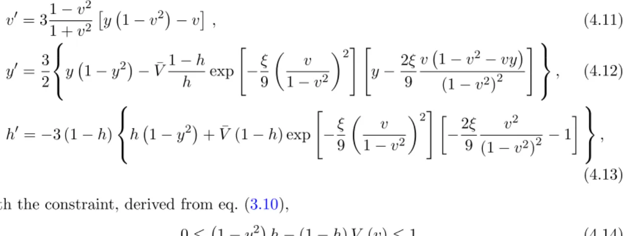 table 2 and the right panel of figure 4). We will focus our attention on the stability of the system near the fixed points E 0 ± , F +1± and F − ± 1 , since these are the ones that correspond to states of the system at χ-infinity.