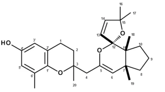 Figure 7 Structure of compound 1(demethoxy cystoketal chromane).