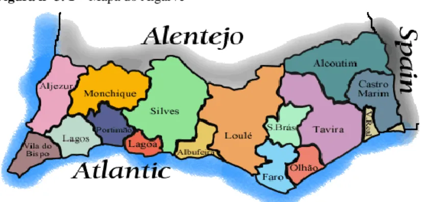 Figura nº 3. 1 – Mapa do Algarve 