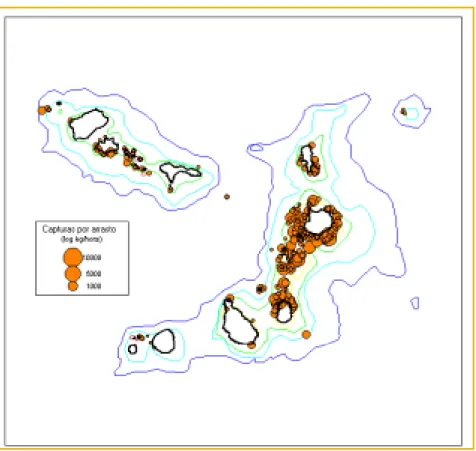 Figure 2.9. Overview of sampling by bottom trawl carried out by research surveys (Table 2.1)