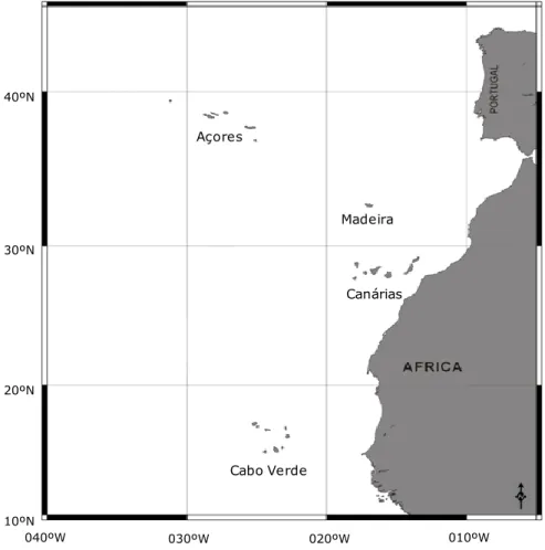 Figura 6 – Mapa da Macaronésia (Cedido por M. Biscoito, Departamento de Ciência da  Câmara Municipal do Funchal)