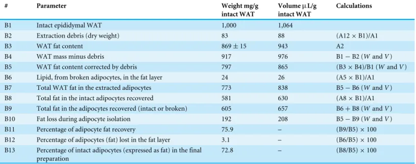 Table 2 Analysis of the effectivity of the adipocyte isolation procedure used based on the analysis of lipid distribution, from intact tissue to the final preparation of adipocytes