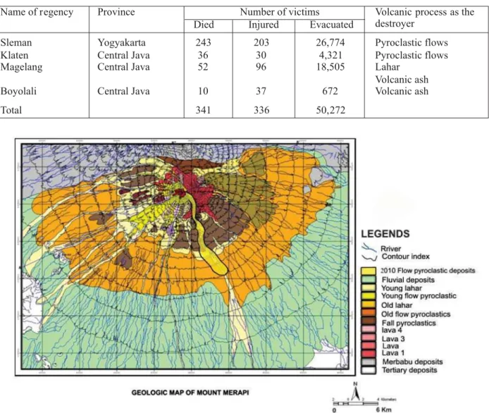 Fig. 4. The geologic map of Mount Merapi (Revised after Paripurno, 2006)