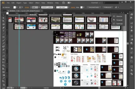 Figura 28 - Interface Adobe Illustrator CS6. (Layout das aplicações do projecto) 