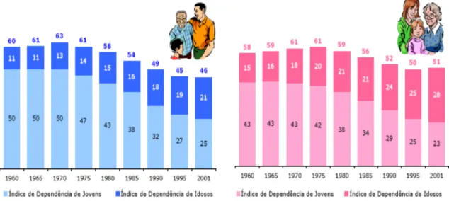 Tabela 2 – Número de nados-vivos e taxa de fecundidade em 1970, 1980, 1990 e 2003 