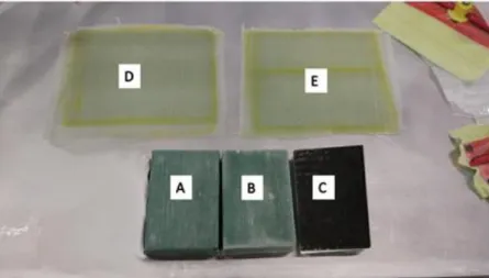 Figure 3.2 - Specimens produced by vacuum infusion process 